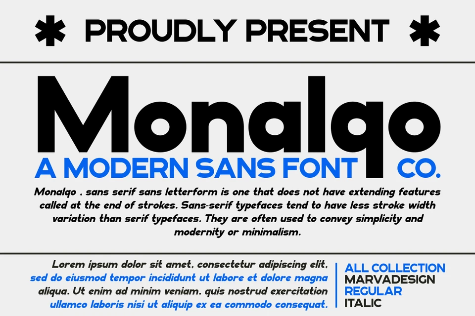 Monalqo - A Modern Sans Serif Font