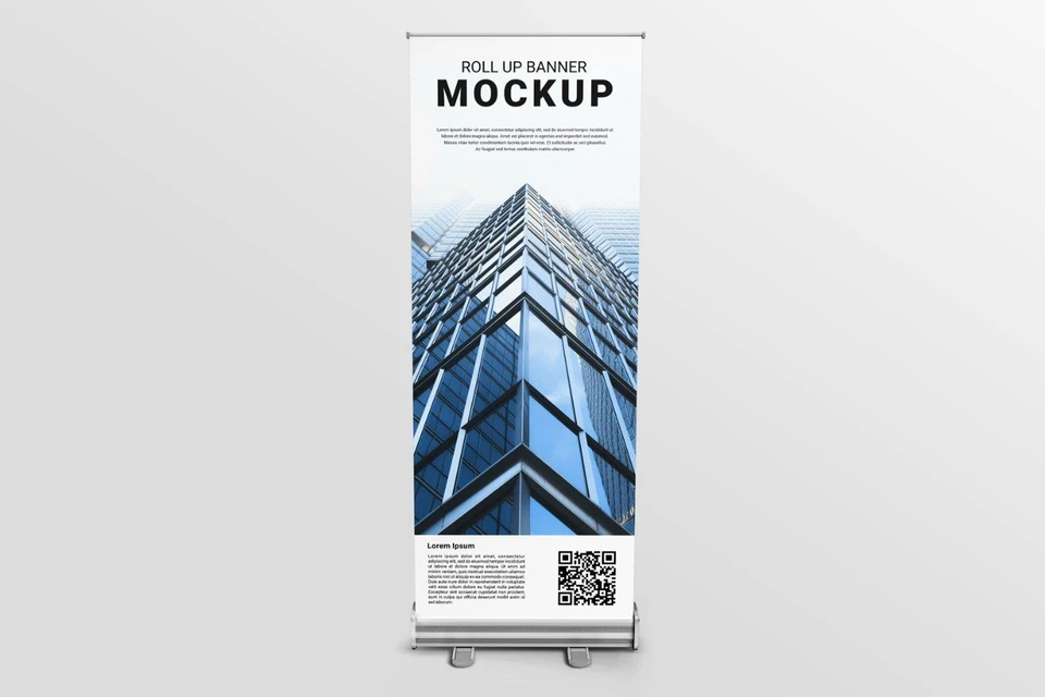 STANDING ROLL UP BANNER MOCKUP