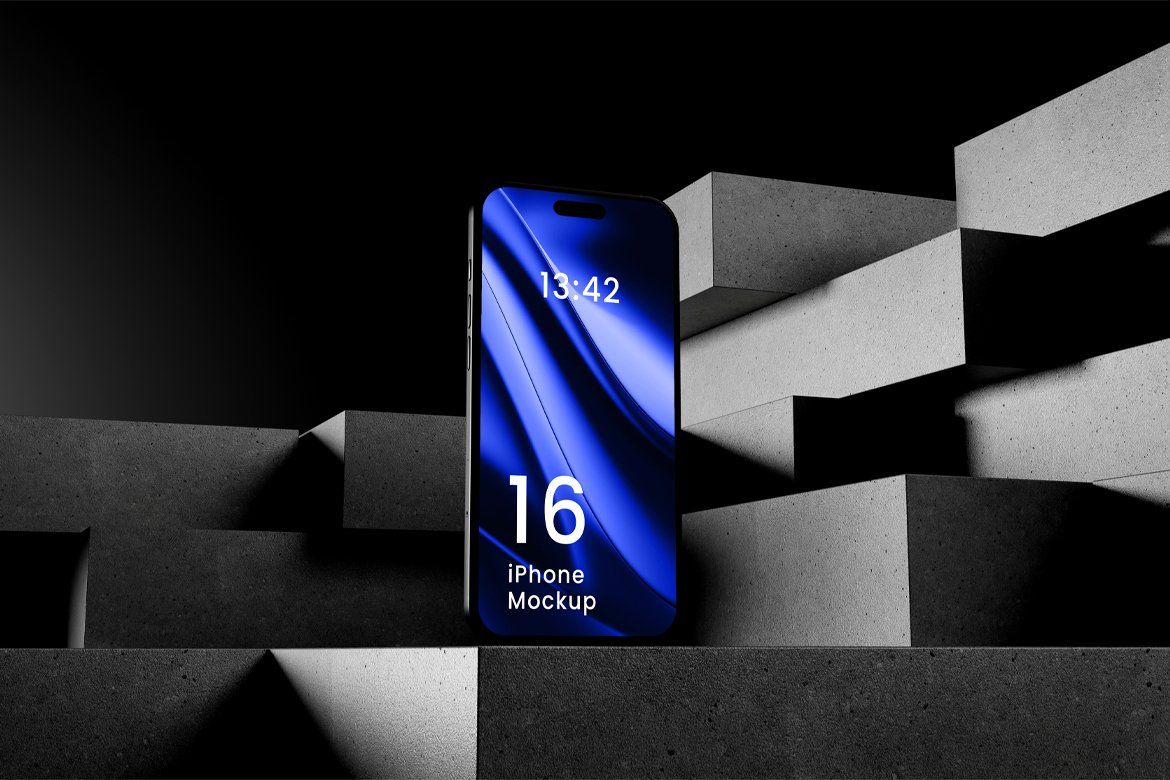 iPhone Mockup Dark Scene — image 1