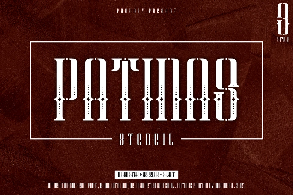 Patinas Stencil (Family Font)