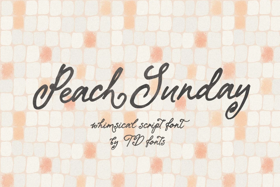 Peach Sunday — Whimsical Handwritten Script Font with Curly Swash Alternates