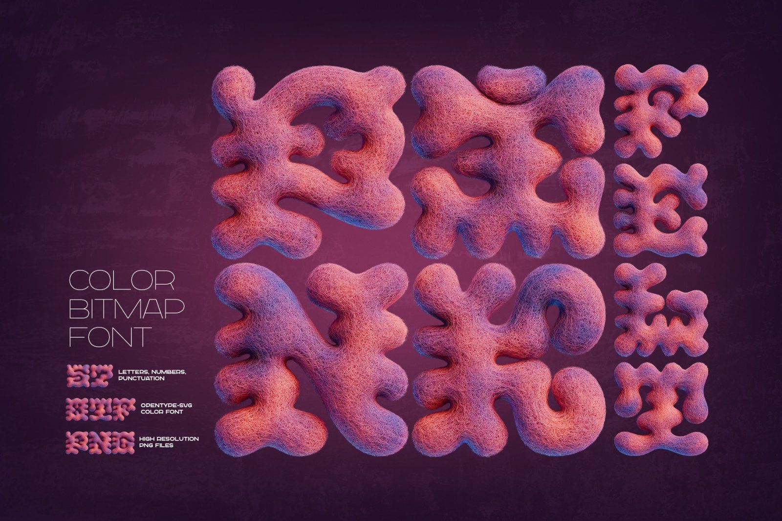 Pink Felt - Color Bitmap Font — image 1
