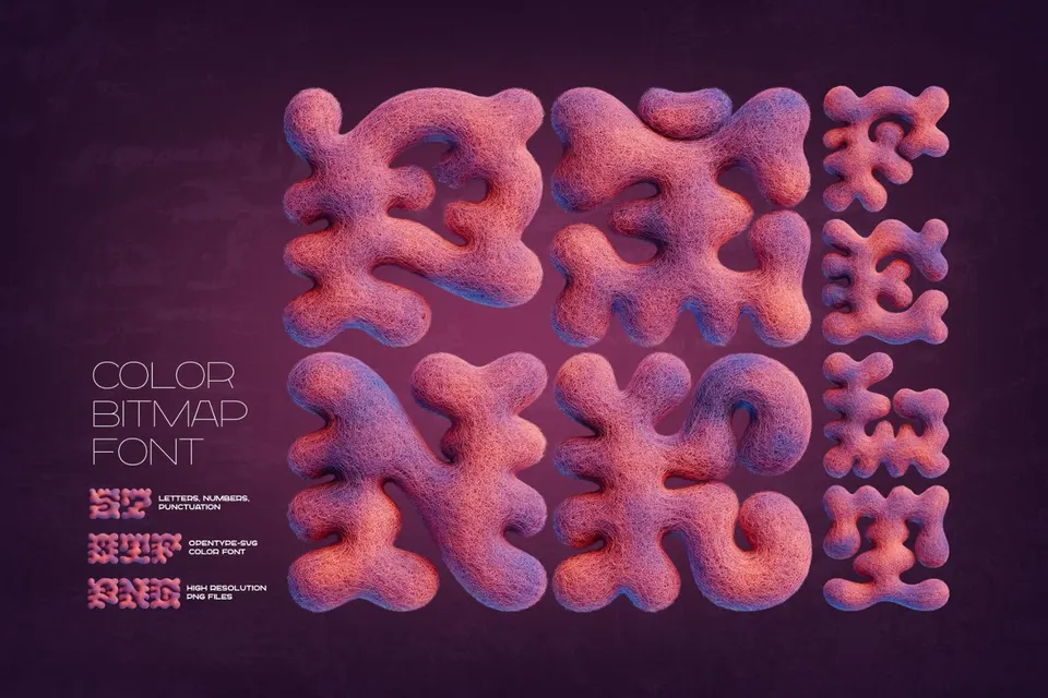 Pink Felt - Color Bitmap Font