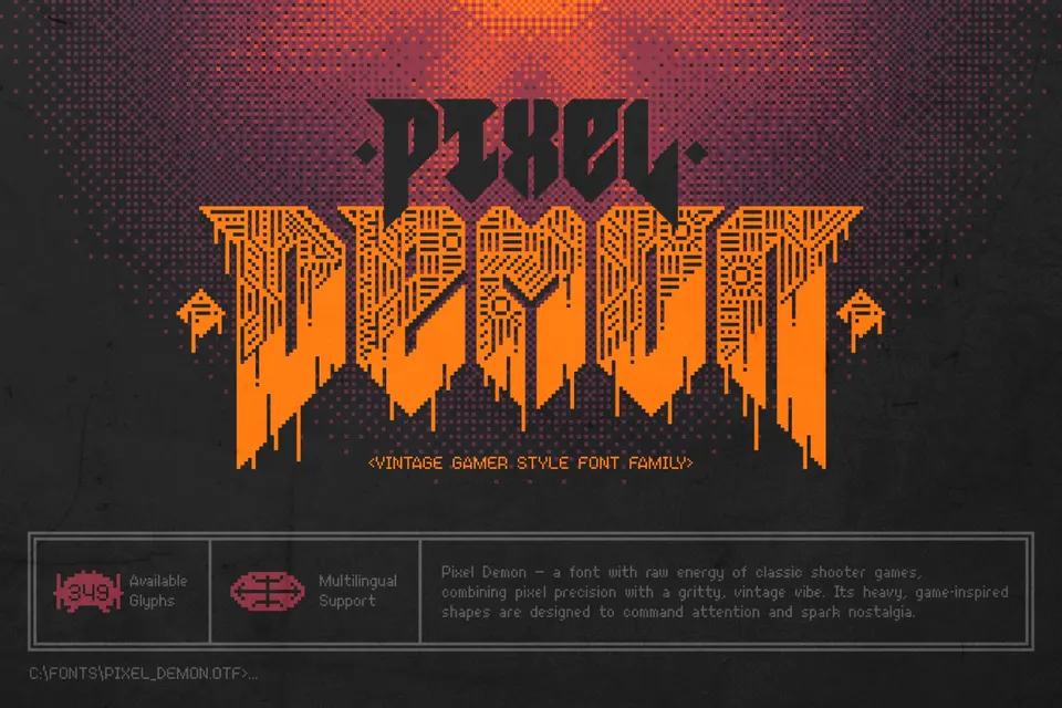 Pixel Demon - Vintage Gamer Font