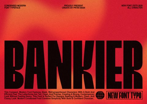 BANKIER - Font Condensed Modern Typeface