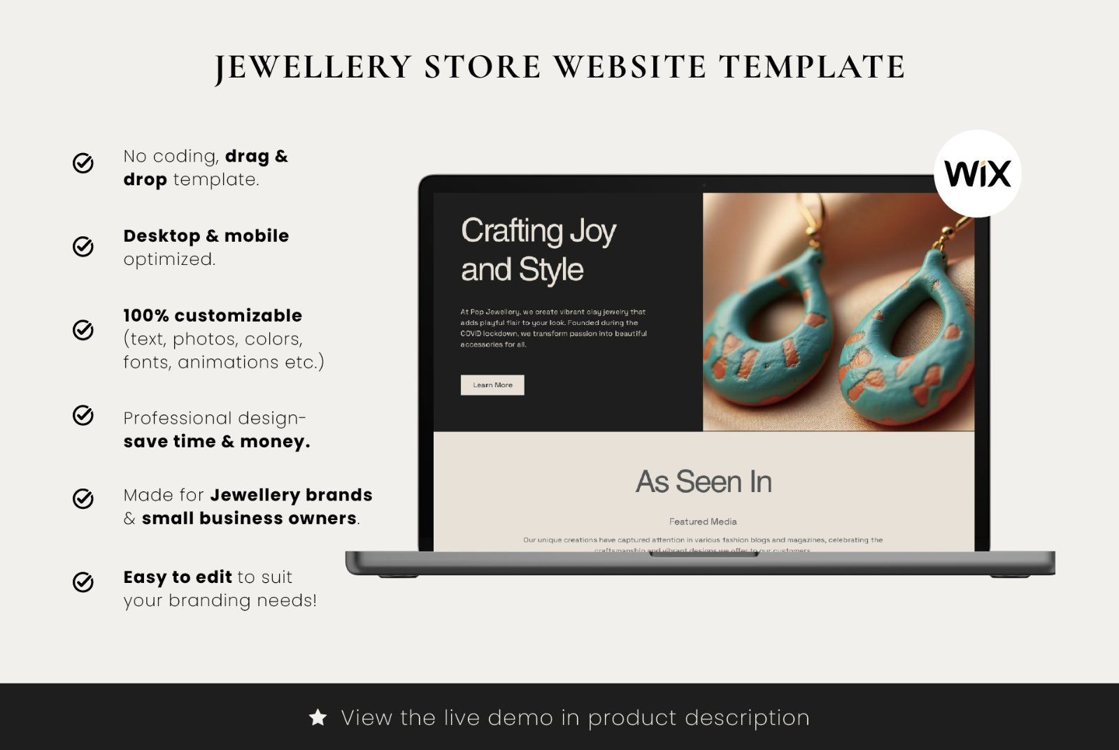Jewelry Store Wix Website Template