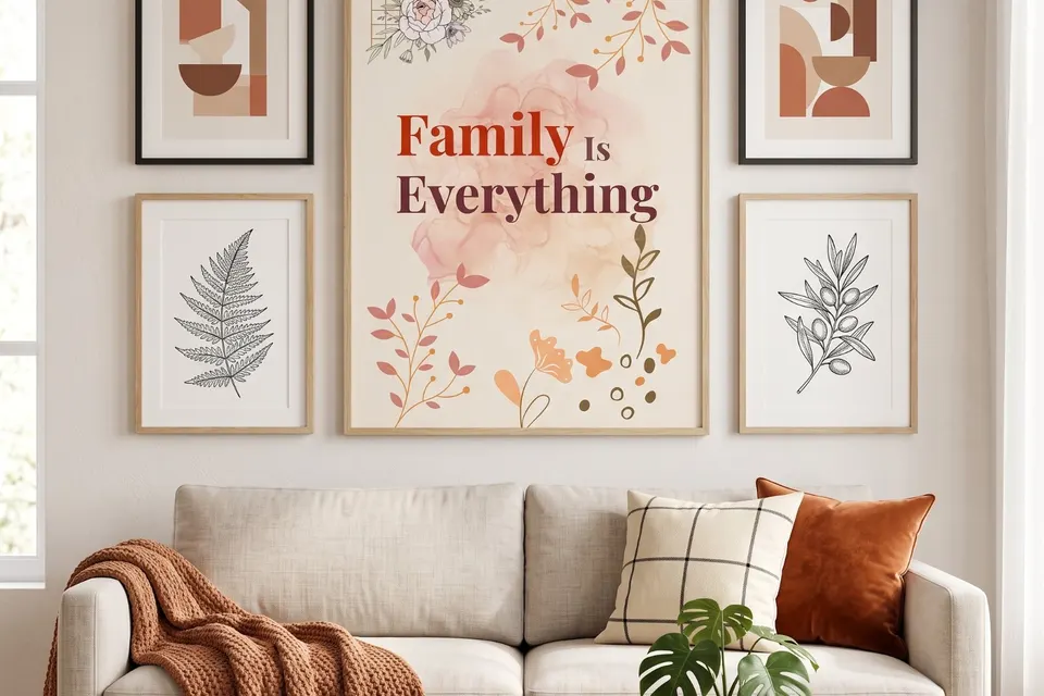 Floral Poster – Inspirational Family Wall Art