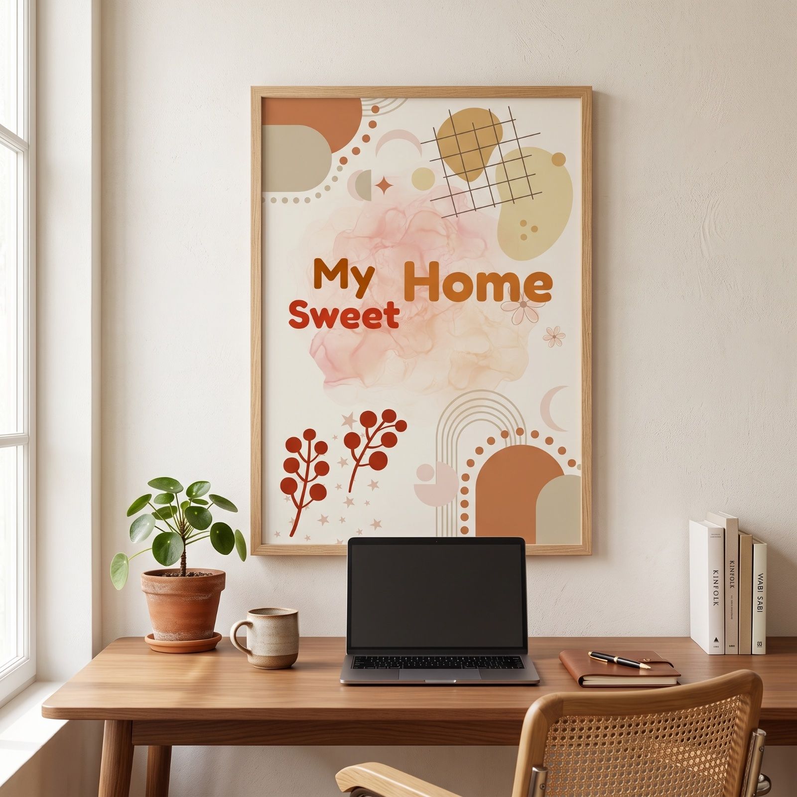 My Sweet Home Printable Wall Art – Boho Abstract Geometric Poster — image 1