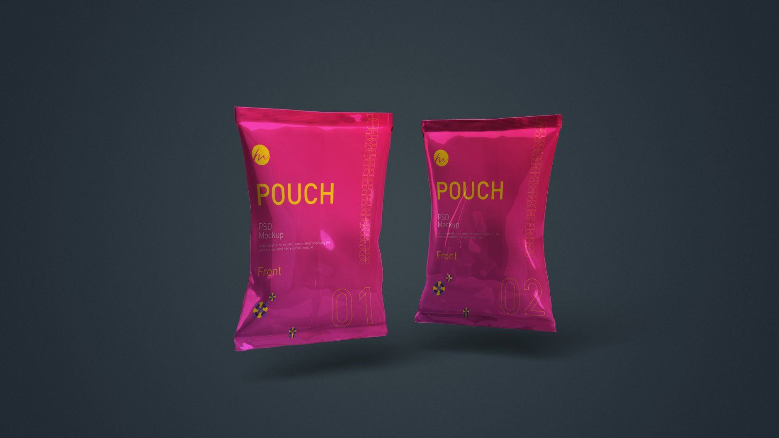 Snack Pouch Packaging Mockup - 5 PSD