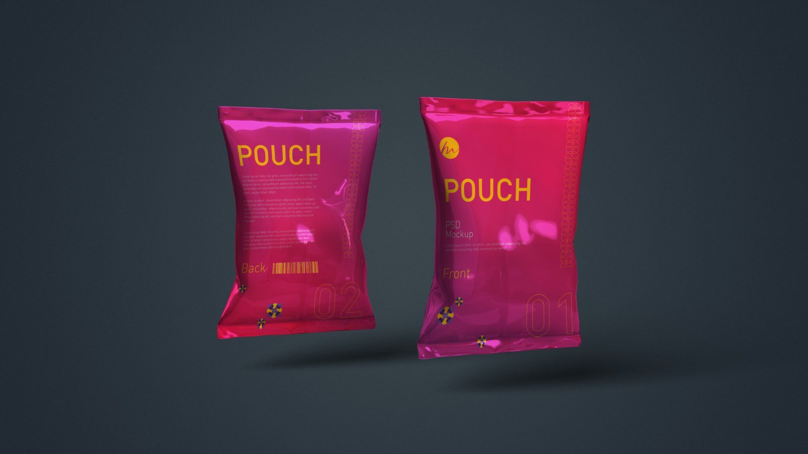 Snack Pouch Packaging Mockup - 5 PSD