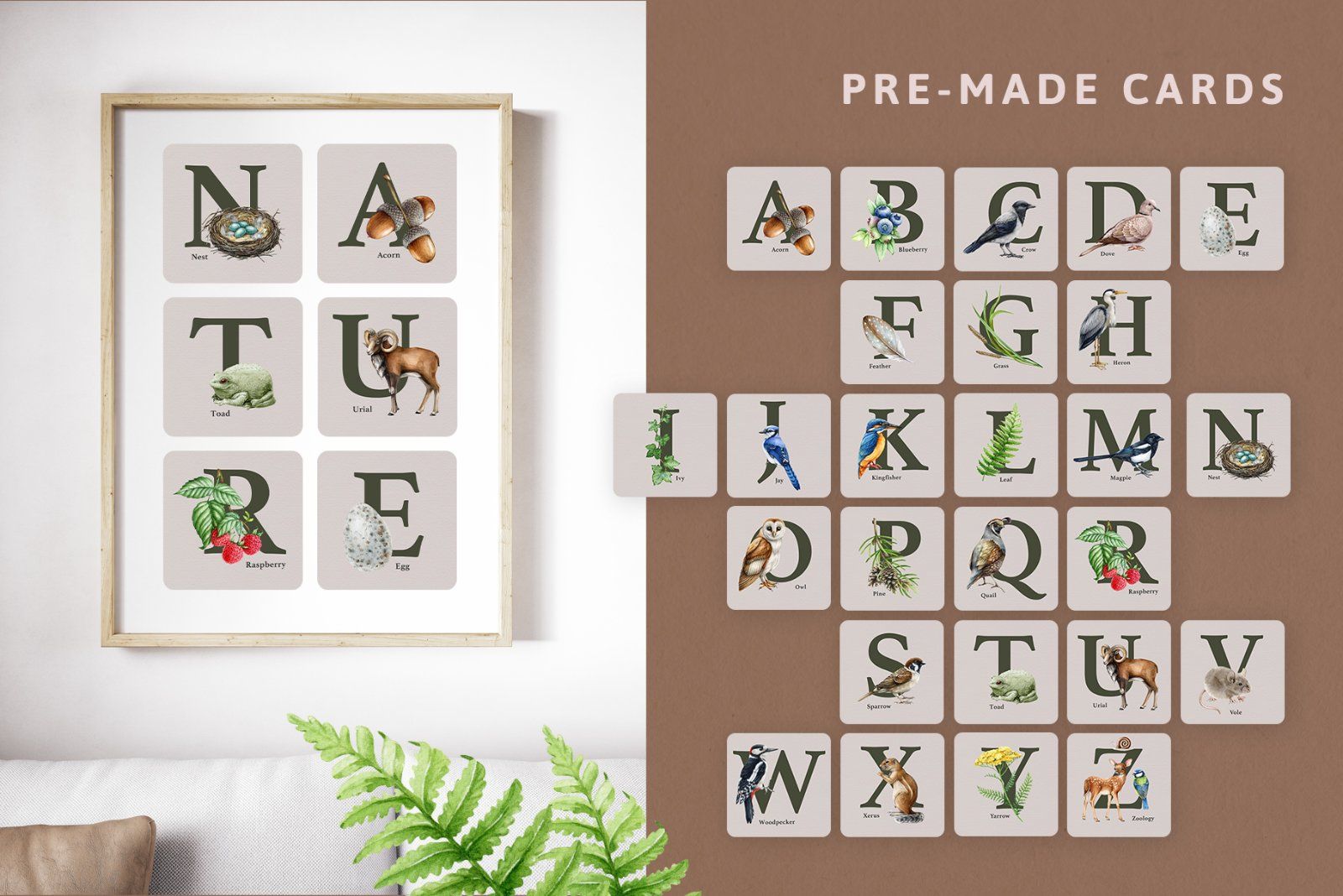 Forest Alphabet Watercolor Clipart — image 12