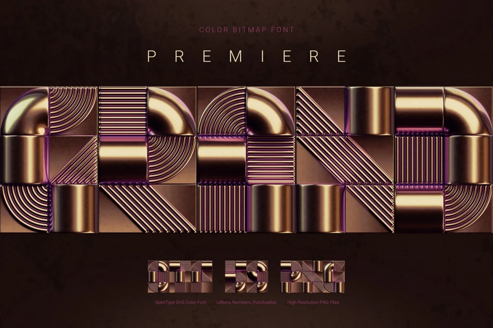 Premiere Grand - Color Bitmap Font