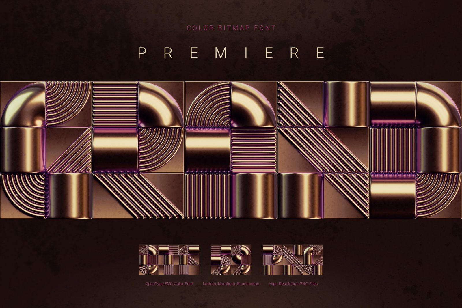 Premiere Grand - Color Bitmap Font — image 1