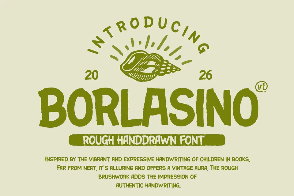 VT Borlasino Handcrafted Vintage Font