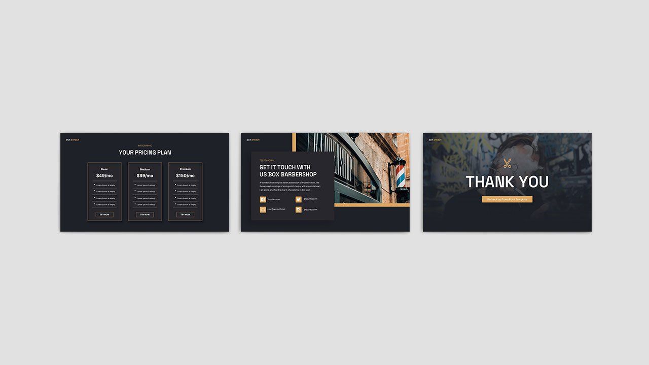 Box Barber - Barbershop PowerPoint Presentation Template