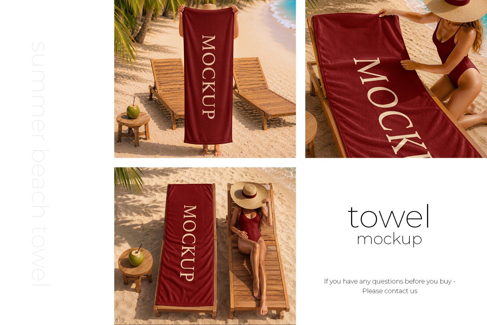Summer Beach Towel Mockup Set