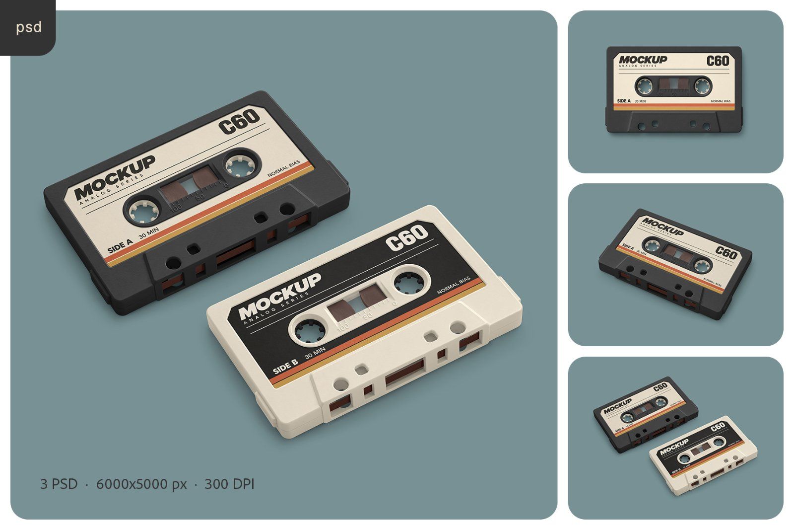 Vintage Cassette Tape Mockup Set — image 1