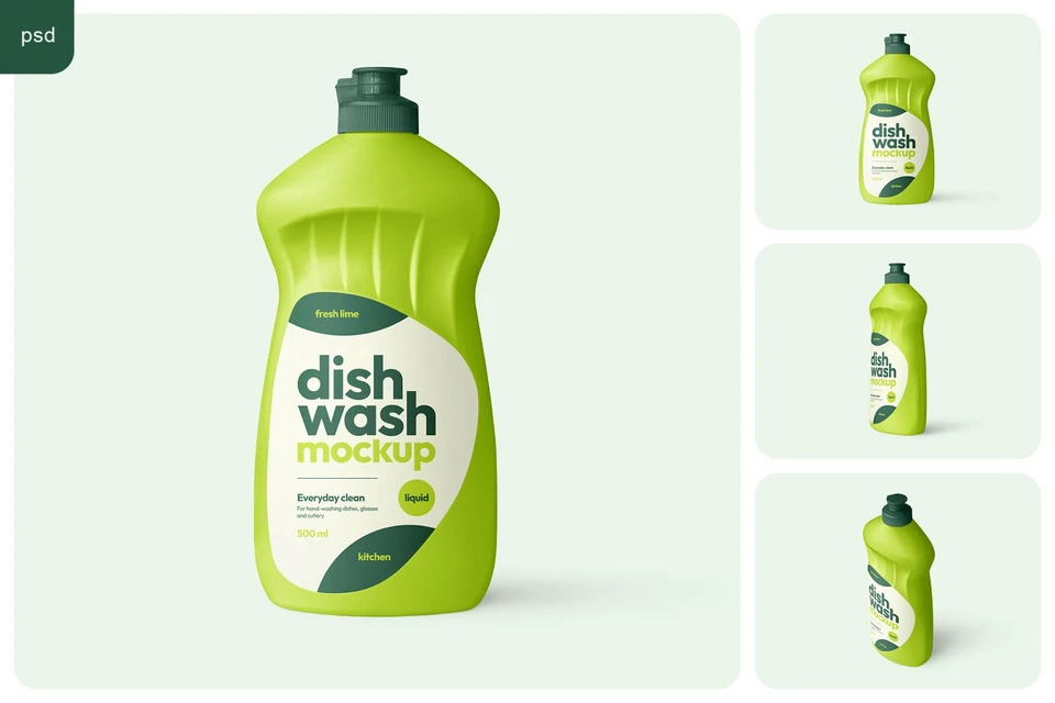 Dishwashing Liquid Bottle Mockup Set