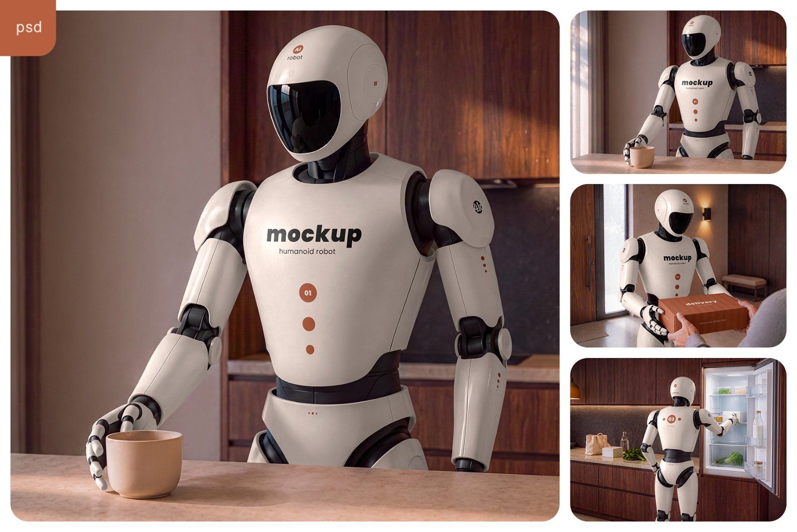 AI Humanoid Robot Branding Mockup Set — image 1