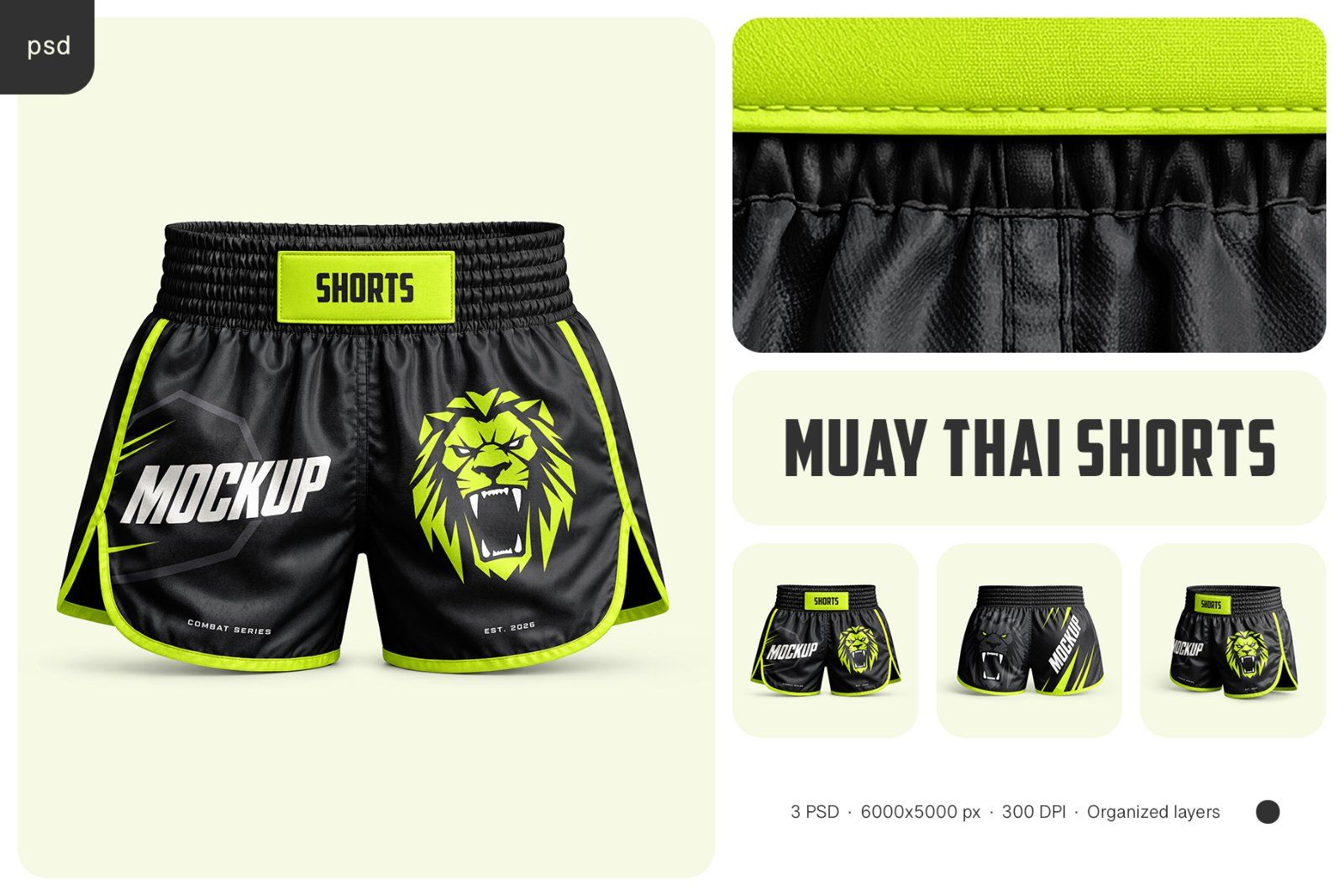 Muay Thai Shorts Mockup Set