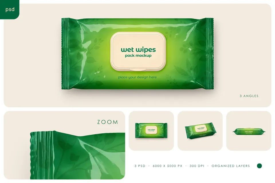 Wet Wipes Pack Mockup Set