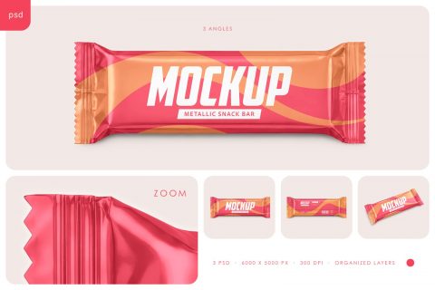 Metallic Snack Bar Mockup Set