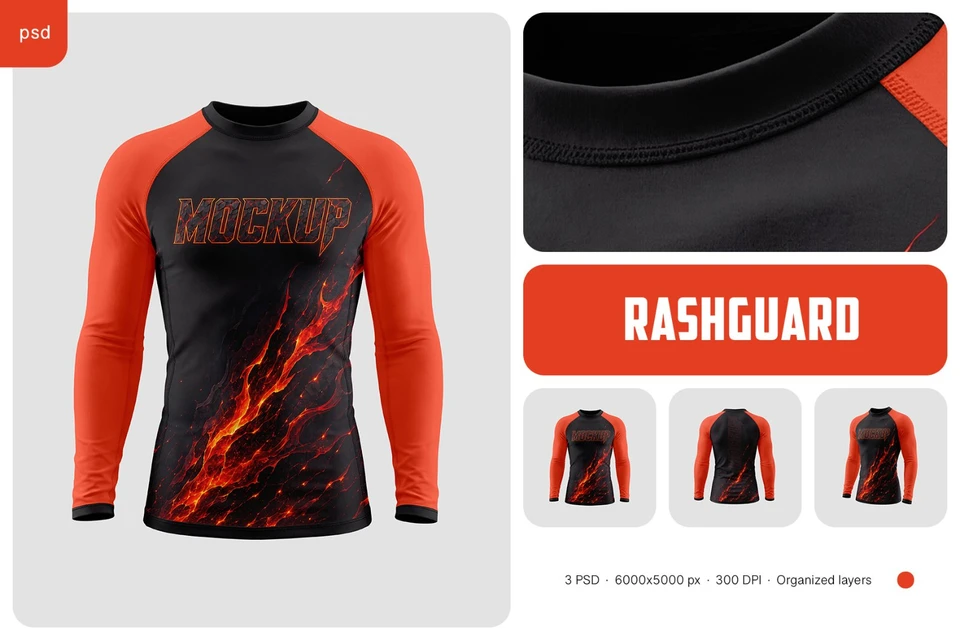 Long Sleeve Rashguard Mockup Set