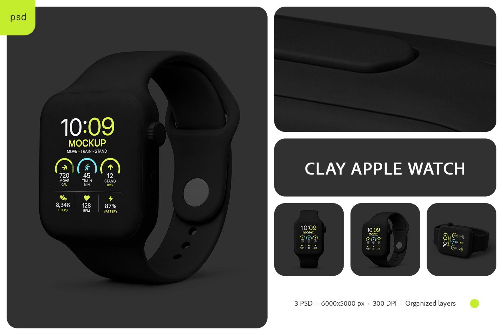 Clay Apple Watch Mockup Set