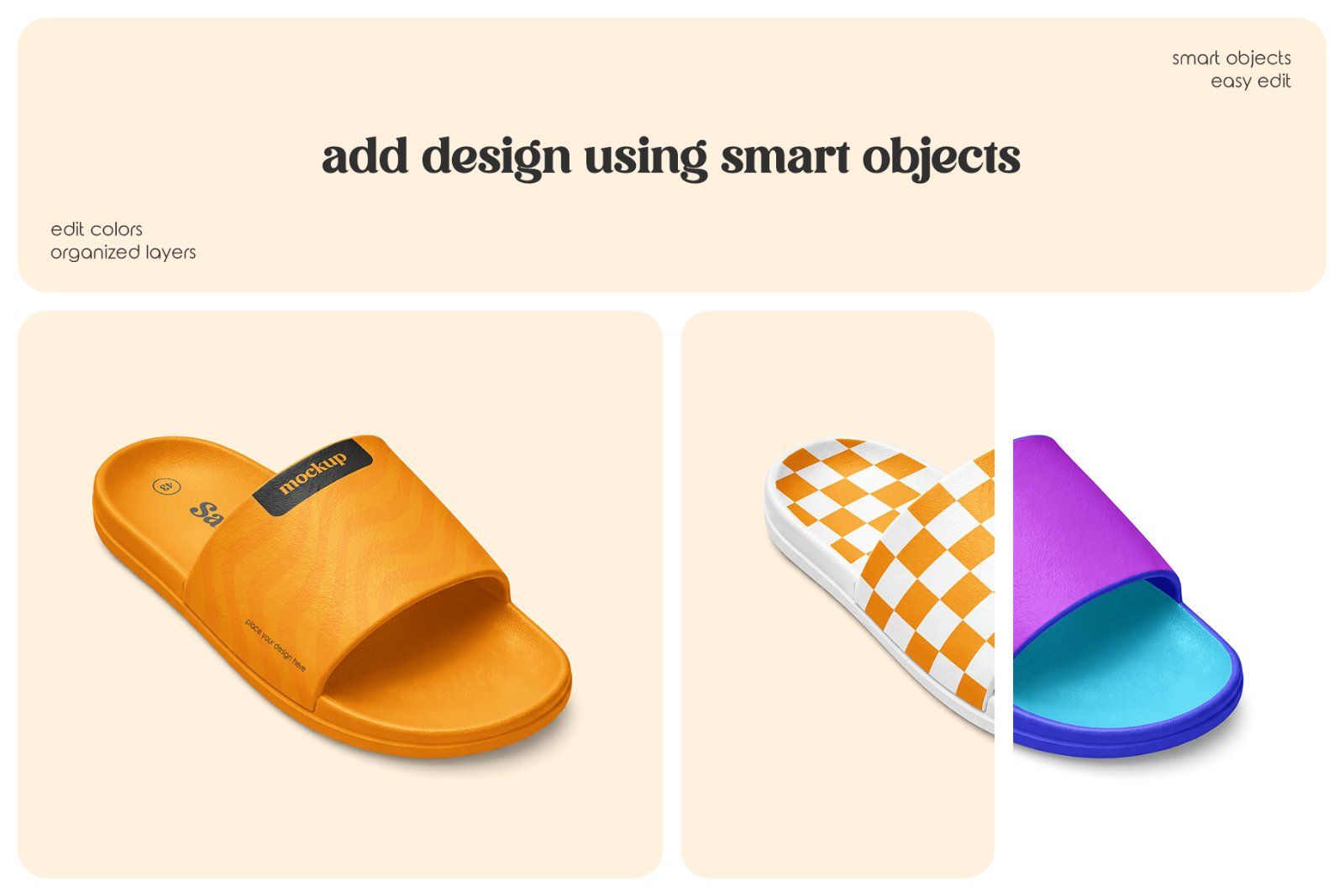 Rubber Slide Sandals Mockup Set