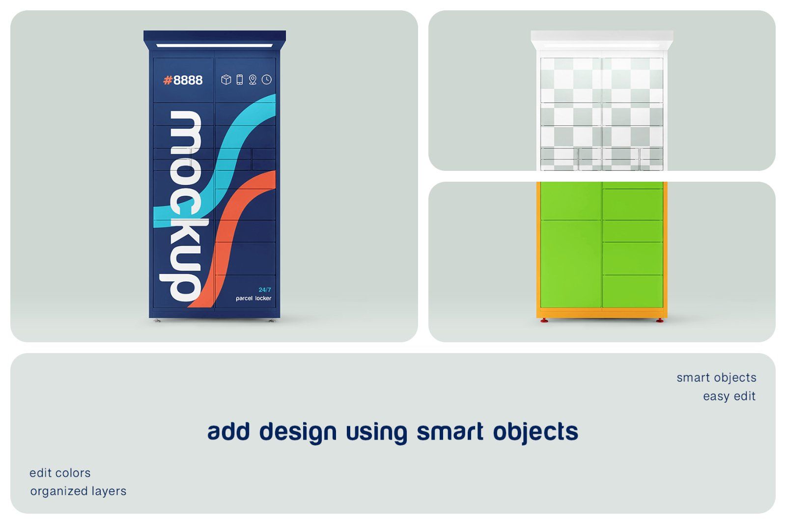 Parcel Delivery Locker Mockup Set