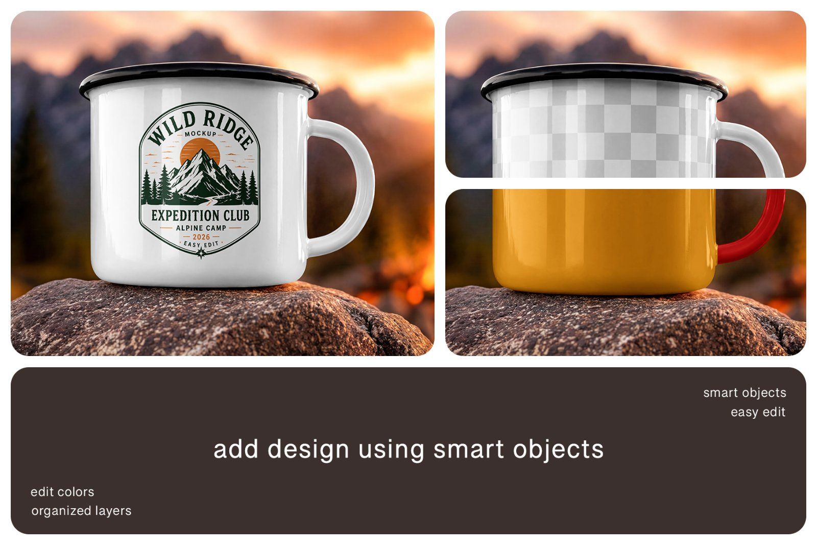 Enamel Metal Mug Mockup Set