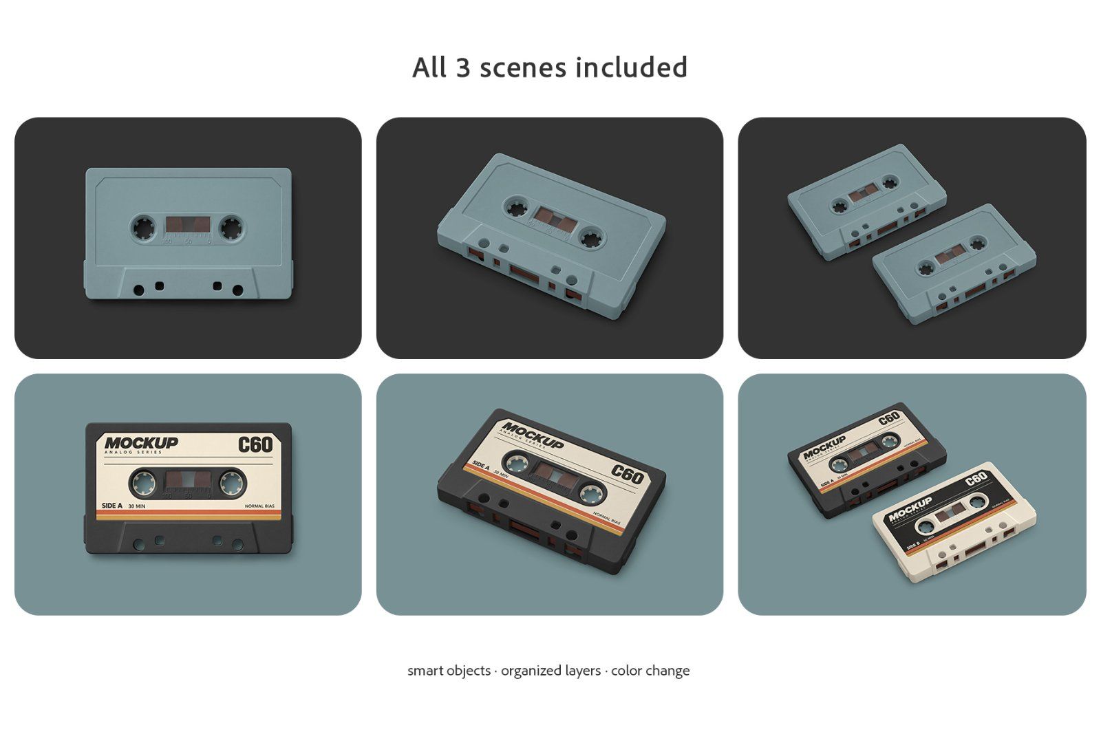 Vintage Cassette Tape Mockup Set — image 2