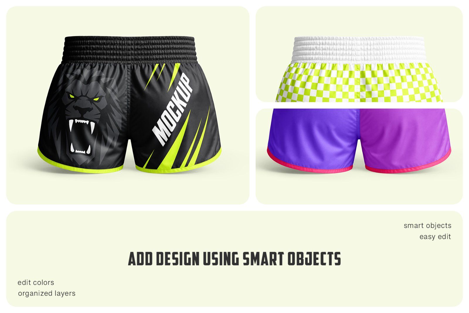 Muay Thai Shorts Mockup Set