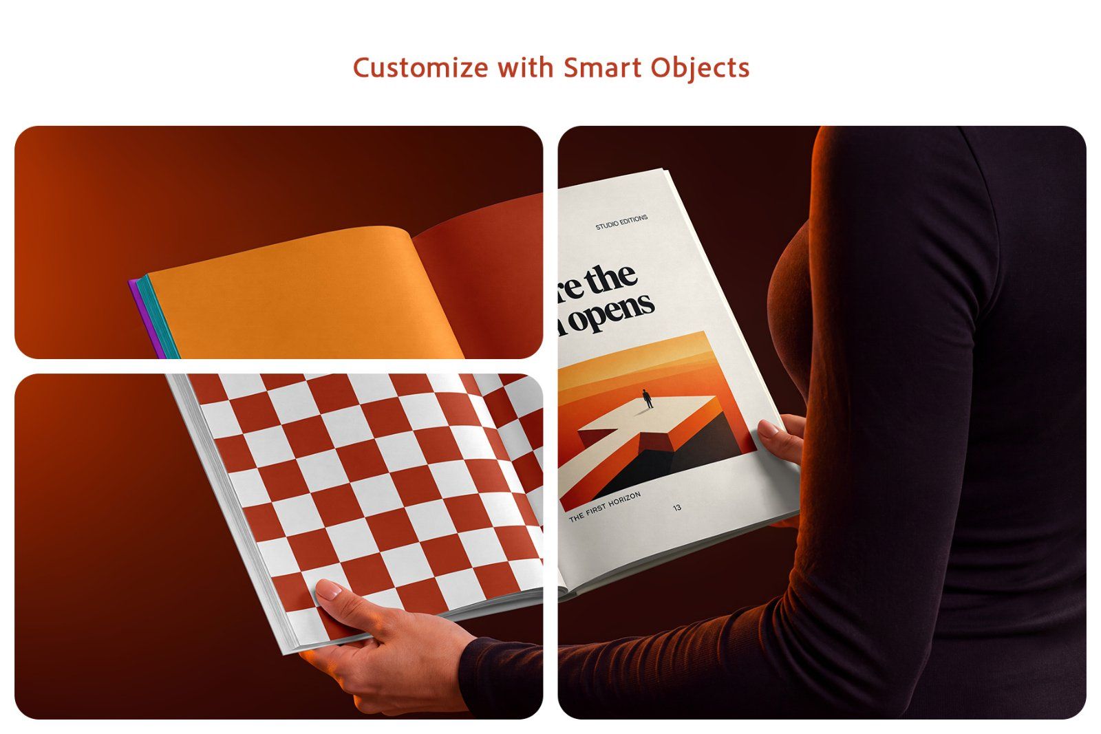 Woman Holding A4 Hardcover Book Mockup Set — image 3
