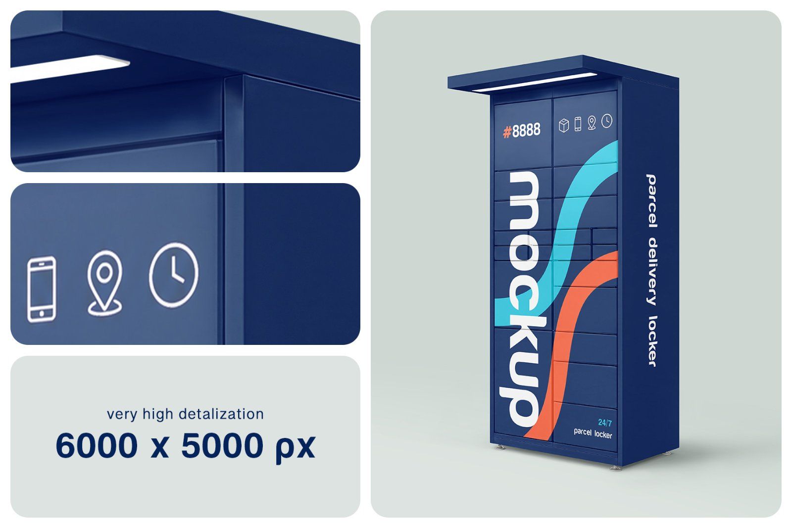 Parcel Delivery Locker Mockup Set