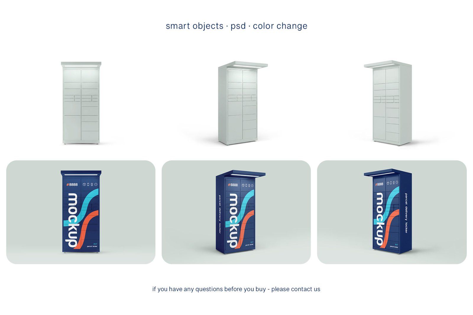 Parcel Delivery Locker Mockup Set