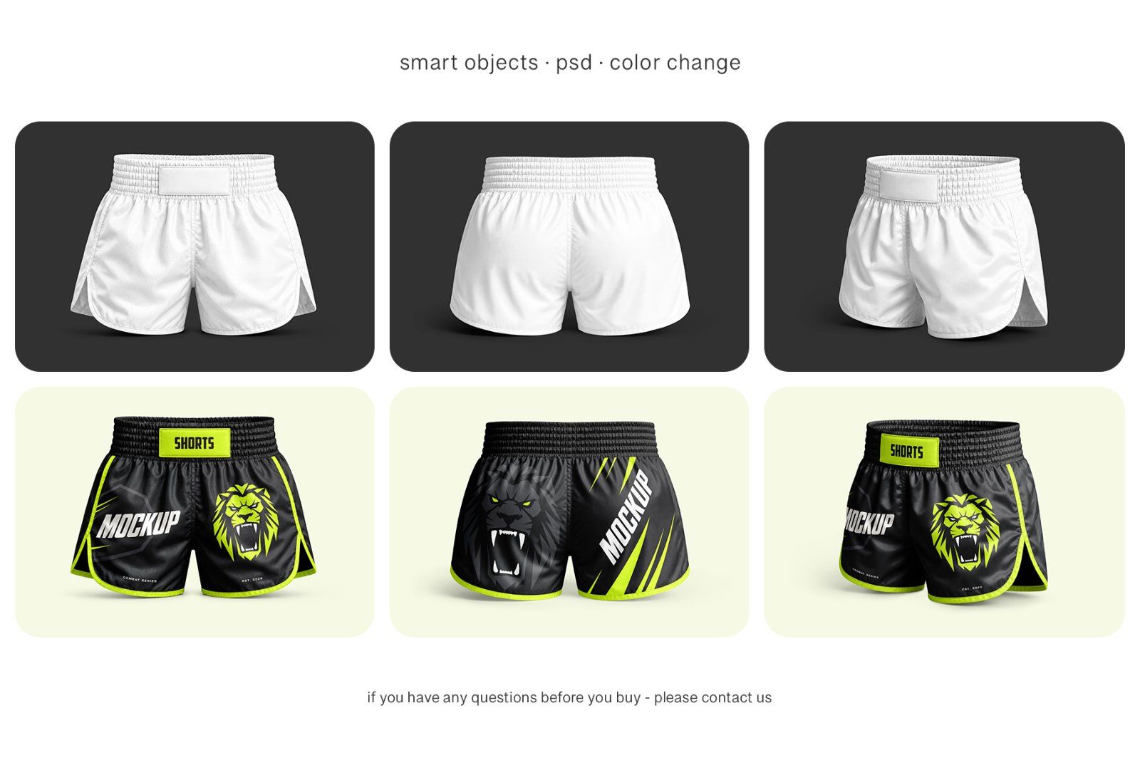 Muay Thai Shorts Mockup Set