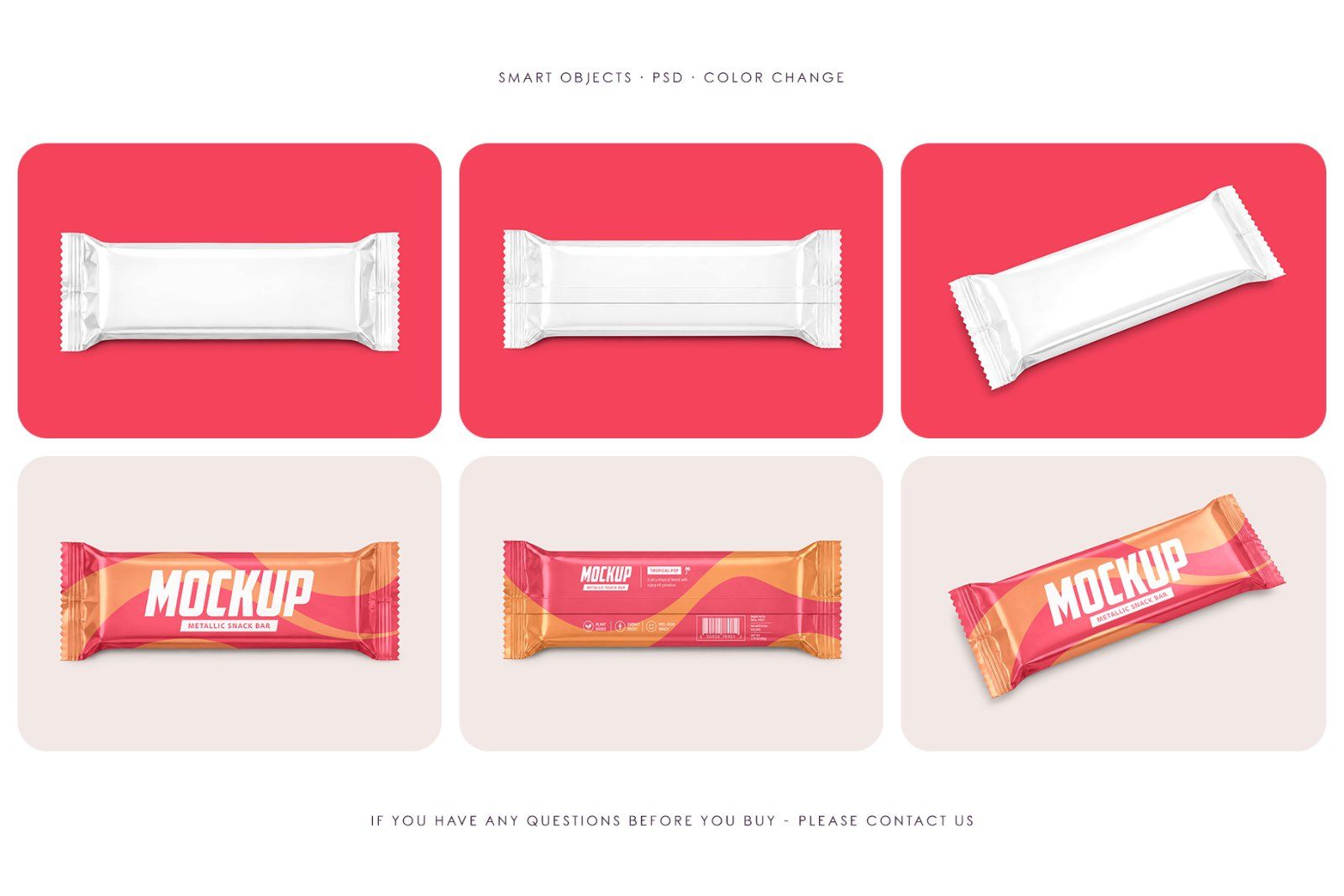 Metallic Snack Bar Mockup Set
