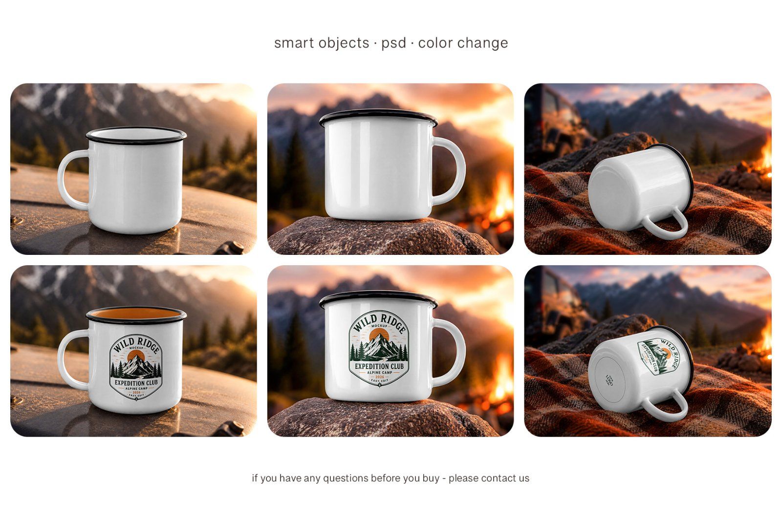 Enamel Metal Mug Mockup Set