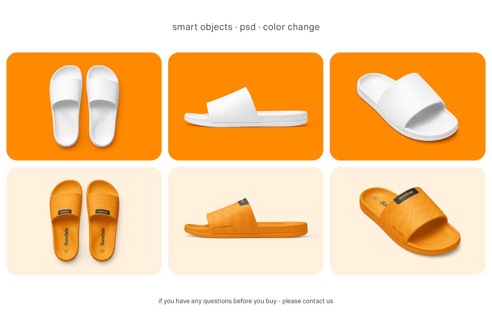 Rubber Slide Sandals Mockup Set