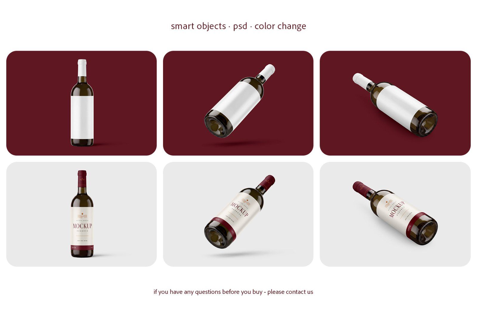 Dark Glass Wine Bottle Mockup Set — image 4
