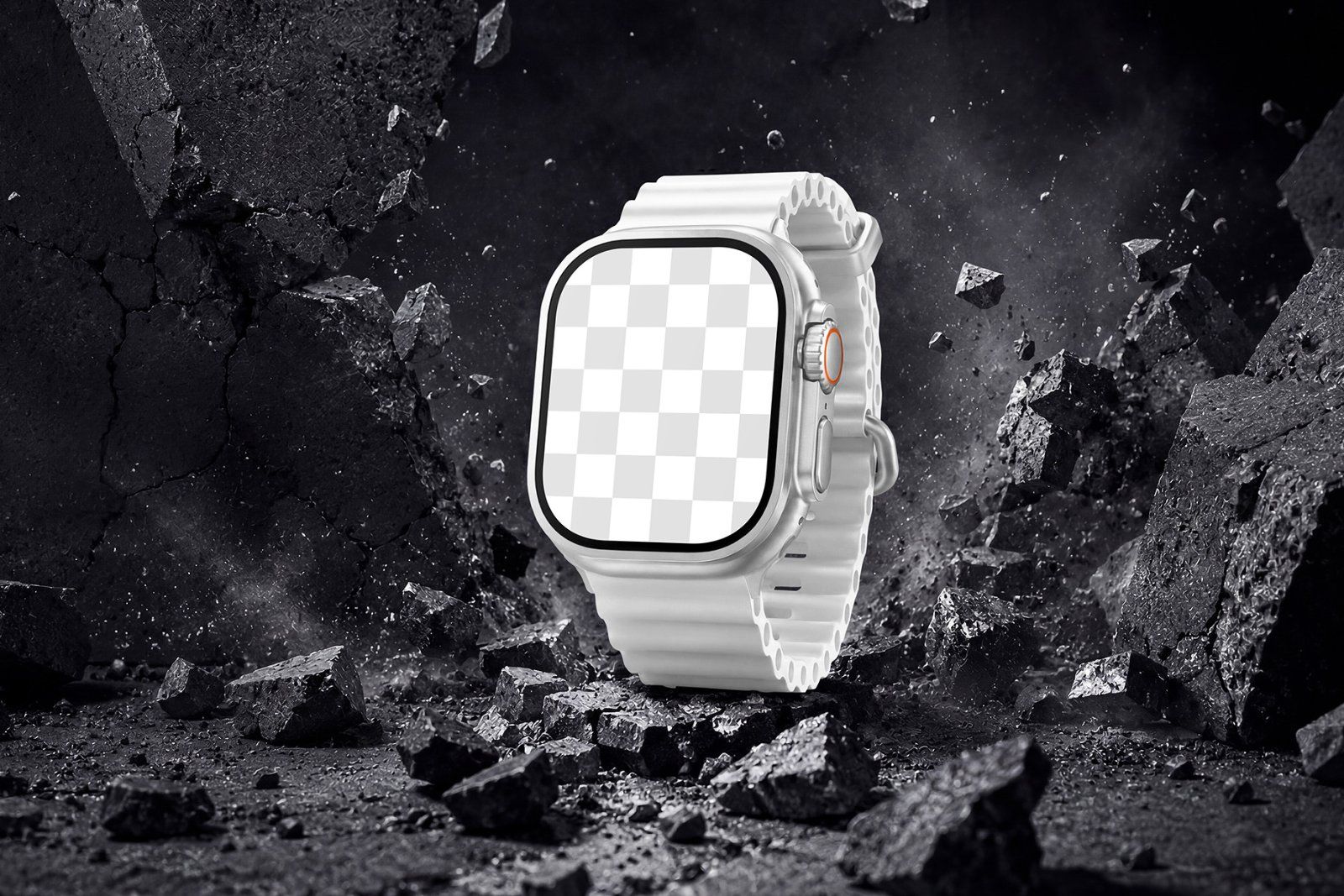 Apple Watch Ultra 2 Style Rugged Smartwatch Mockup Set