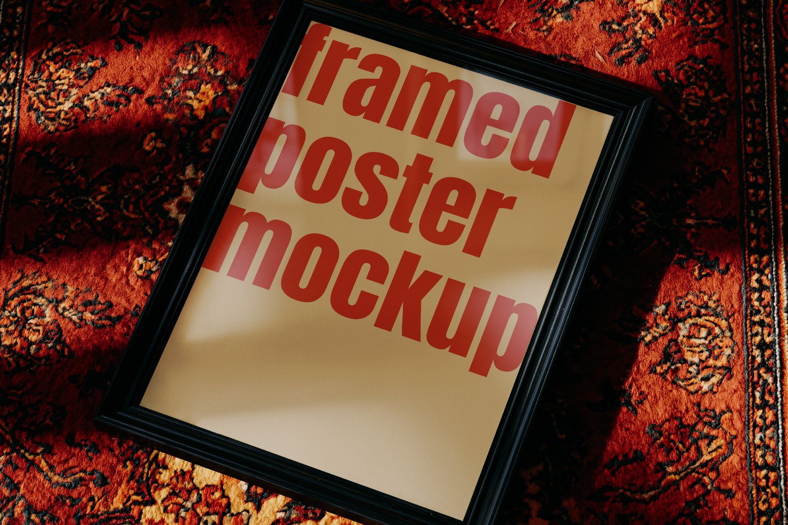 Vintage Rug Frame Mockup | PSD Poster Mockup — image 1