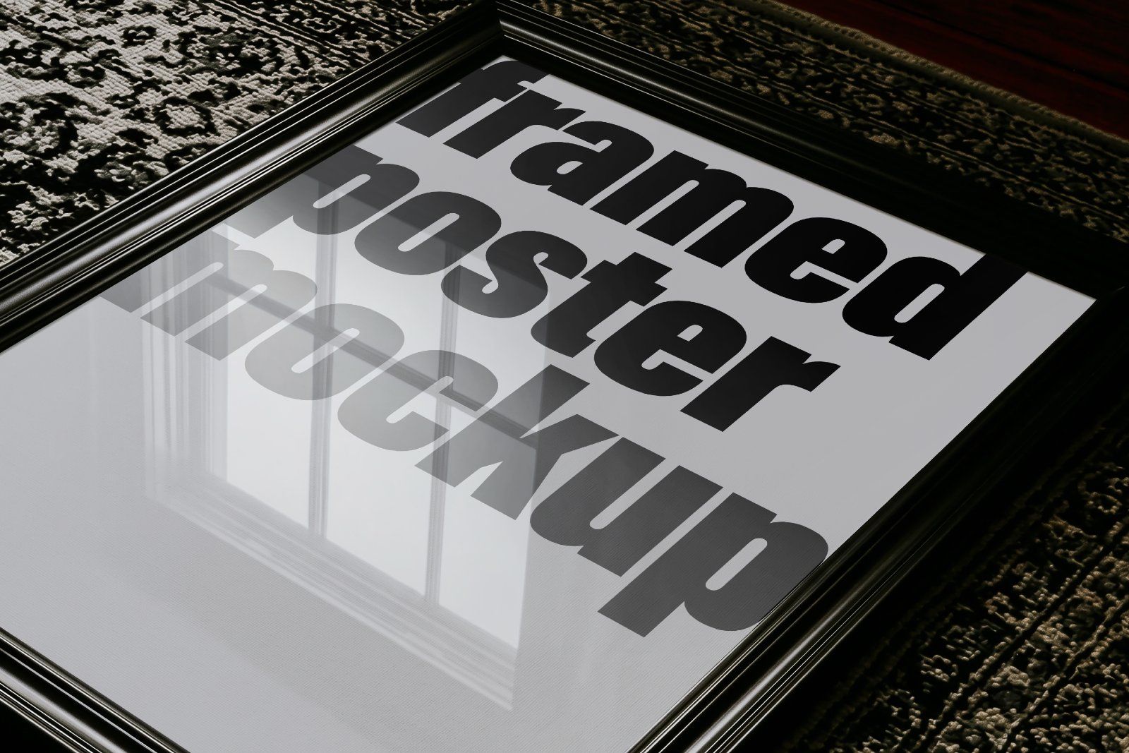 Vintage Dark Rug Frame Mockup