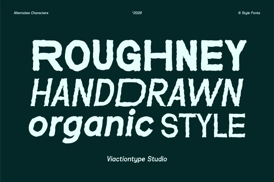 VT Roughney – Handdrawn Font