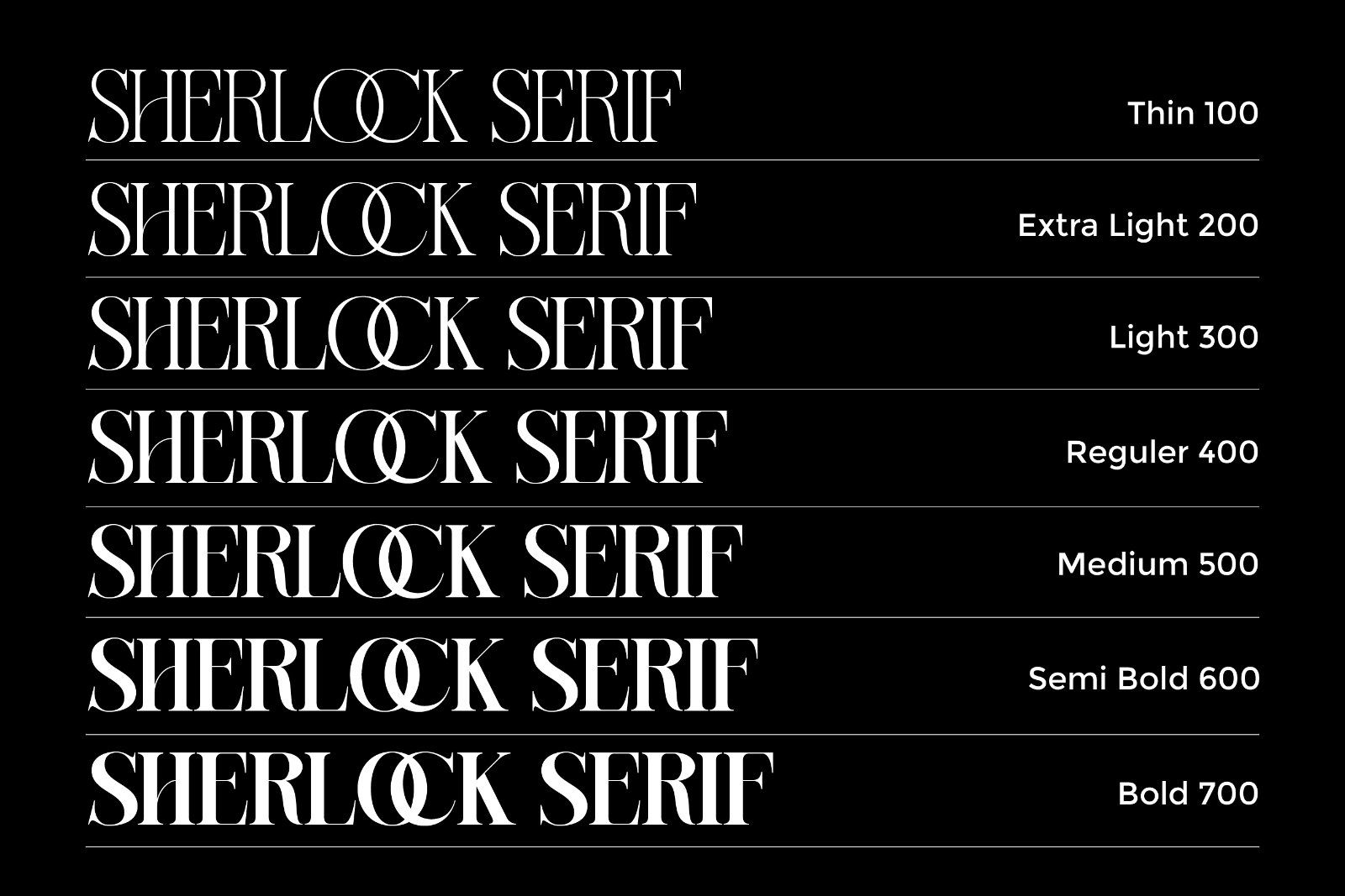 Sherlock Serif Family (126 Fonts)
