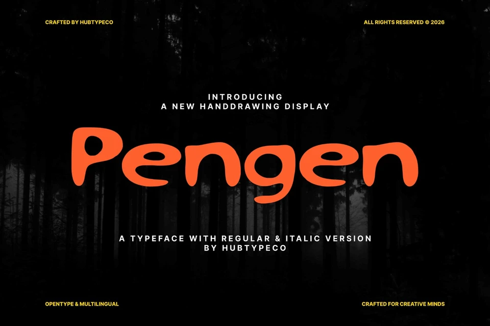 Pengen – Handdrawn Display Typeface