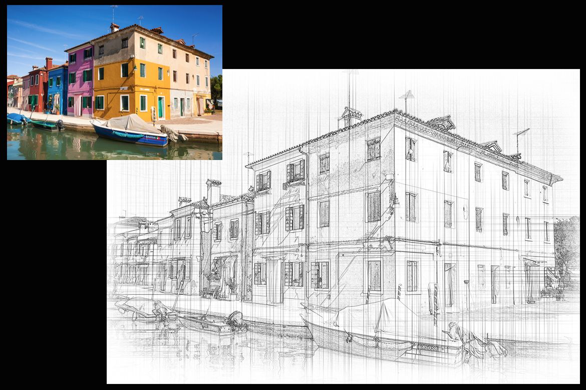 Architecture Sketch Photo Effect