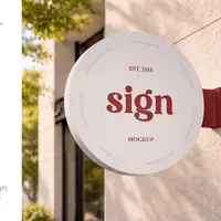 Circle Sign Mockup Set
