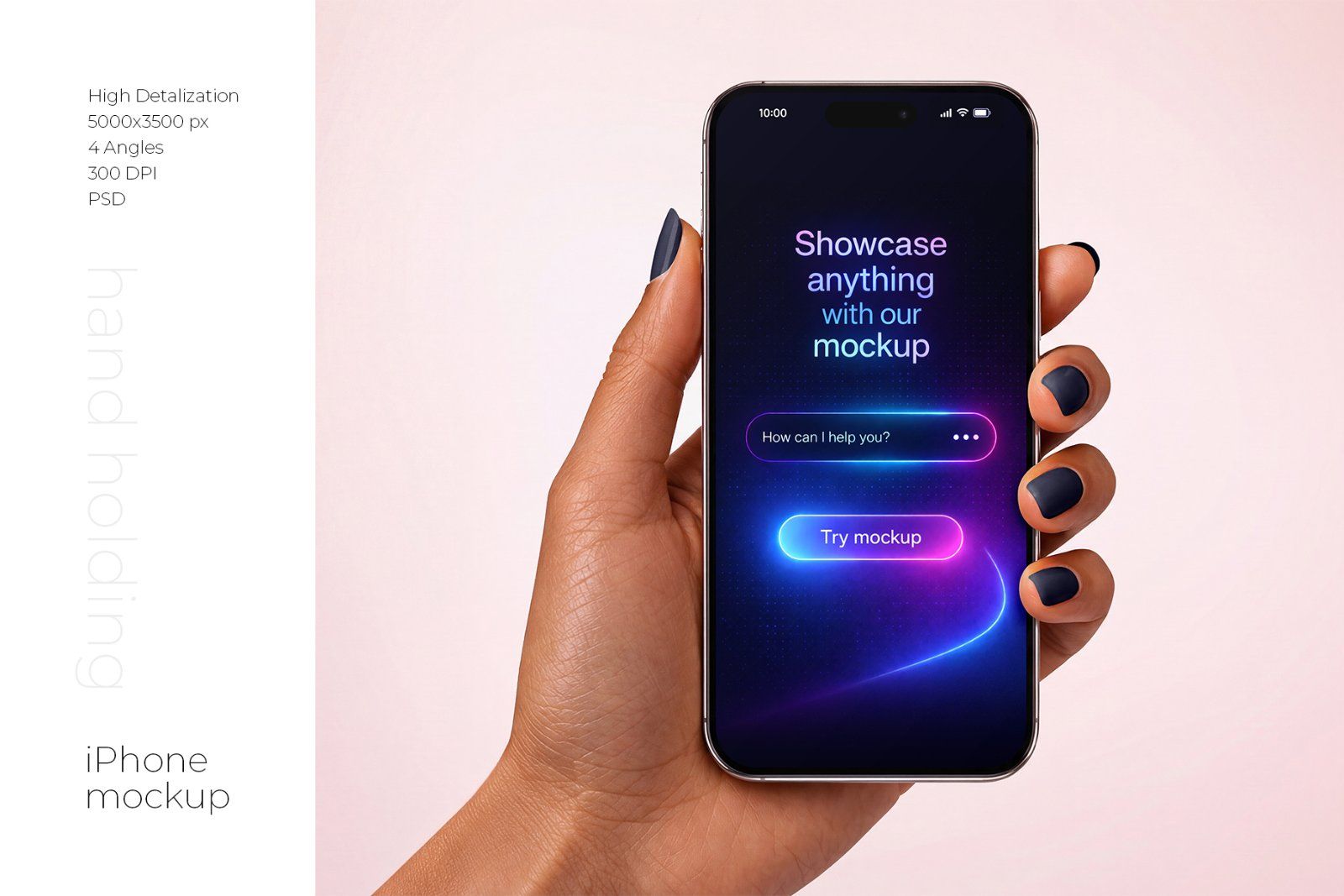 iPhone in Hand Mockup Set